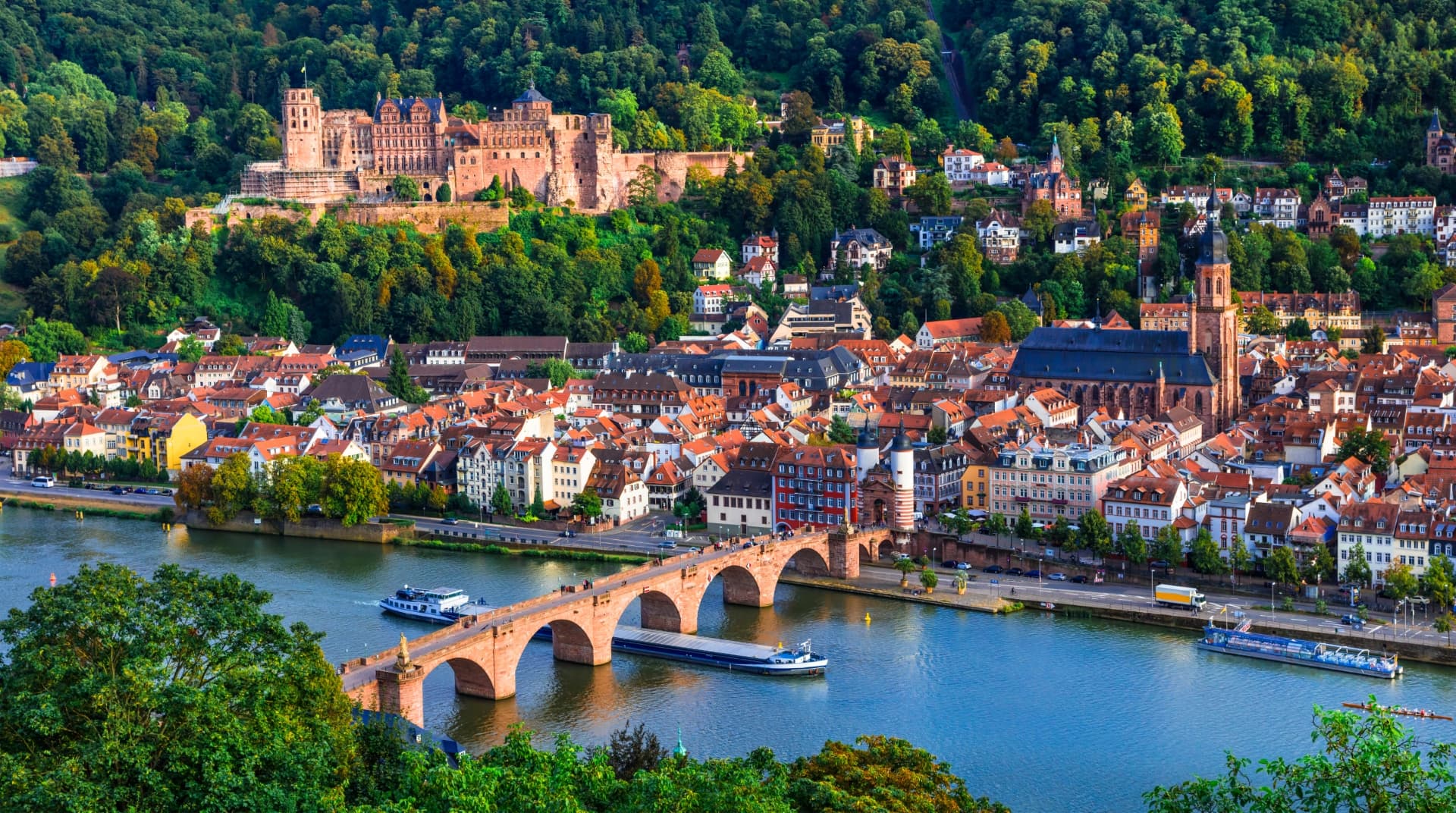 Blick auf Schloss und Altstadt von Heidelberg