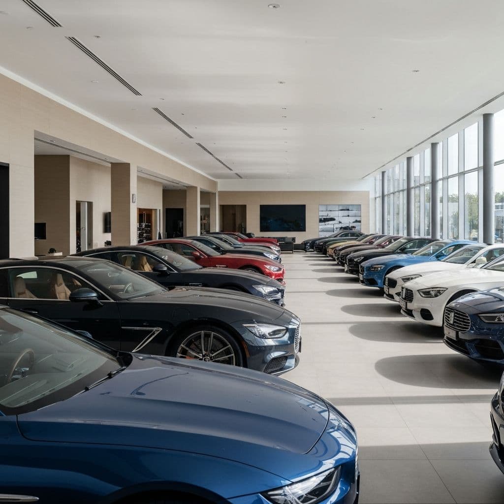 Gebrauchtwagen im Showroom eines Autohauses